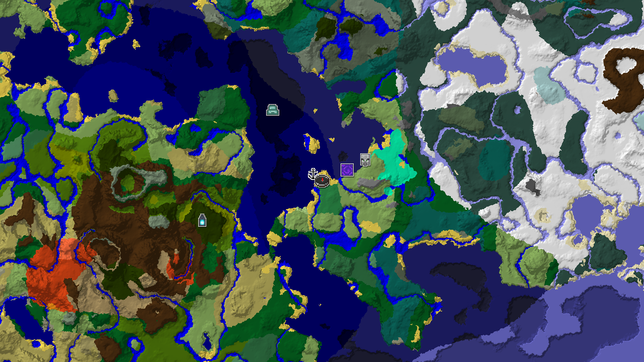 Flower Forest Spawn with Nearby Coastal Structures