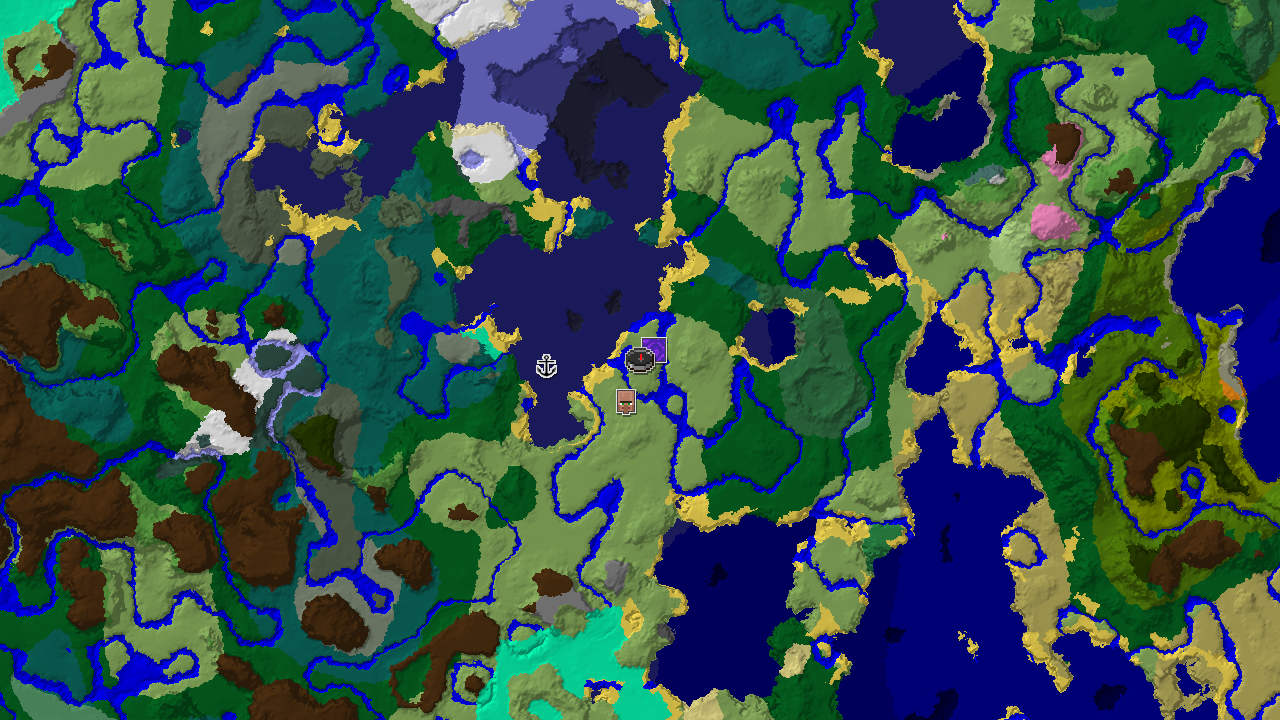 Spawn Near a Waterside Village and Ruined Portal