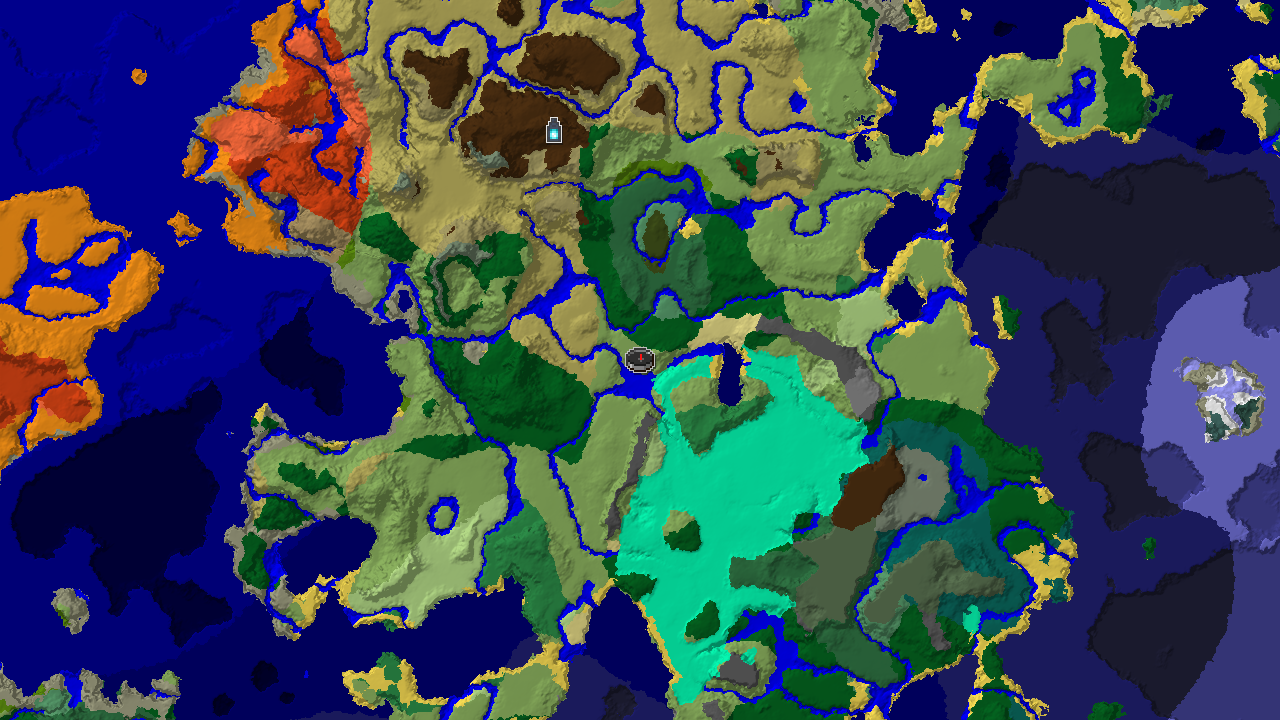 A 2D top-down biome map centered on spawn, showing a large Plains area, significant Forest, and nearby River, Swamp, and Savanna biomes, with a marker for an Ancient City to the south.