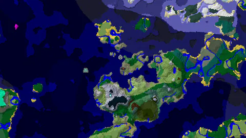 Ancient City Near Spawn in a Varied Landscape