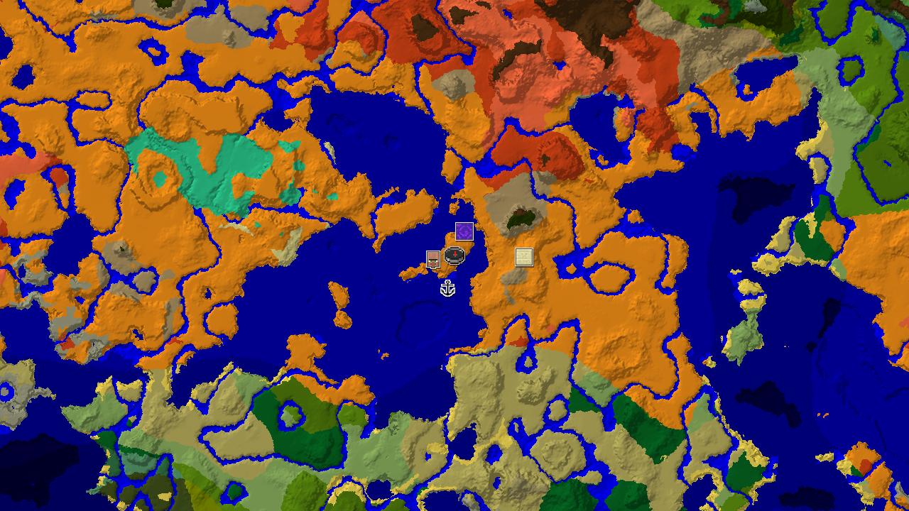 Desert Spawn with Three Structures Just Beyond Reach