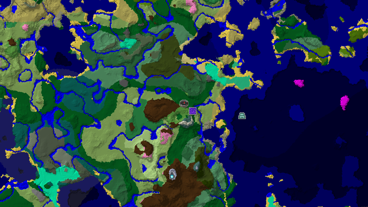 Forest Spawn with Nearby Ancient City and Mountains