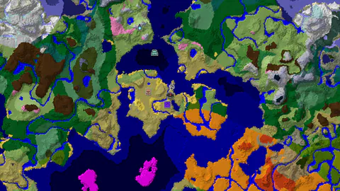 Savanna Start with a Nearby Ancient City and Ocean
