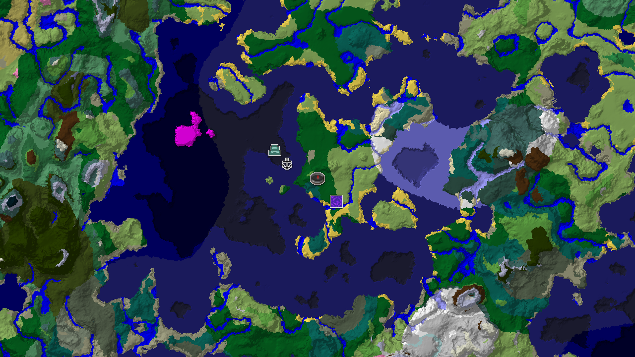 Ocean Monument Near Spawn in a Cold, Forested World