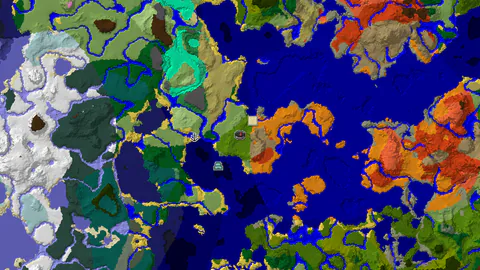 Desert Pyramid and Ocean Monument Near Sparse Jungle Spawn