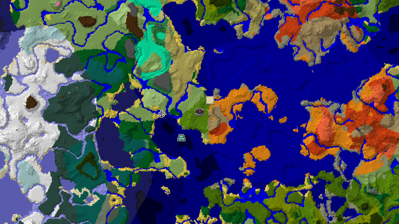 Desert Pyramid and Ocean Monument Near Sparse Jungle Spawn
