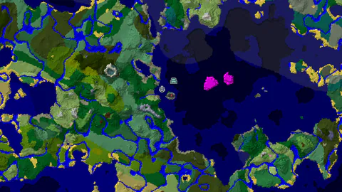 Ocean Monument and Mushroom Fields near a Forest Spawn