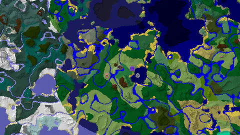 Flower Forest and River Merge Near Spawn