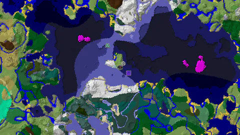 Ice Spikes and Ocean Monuments Near a Plains Spawn