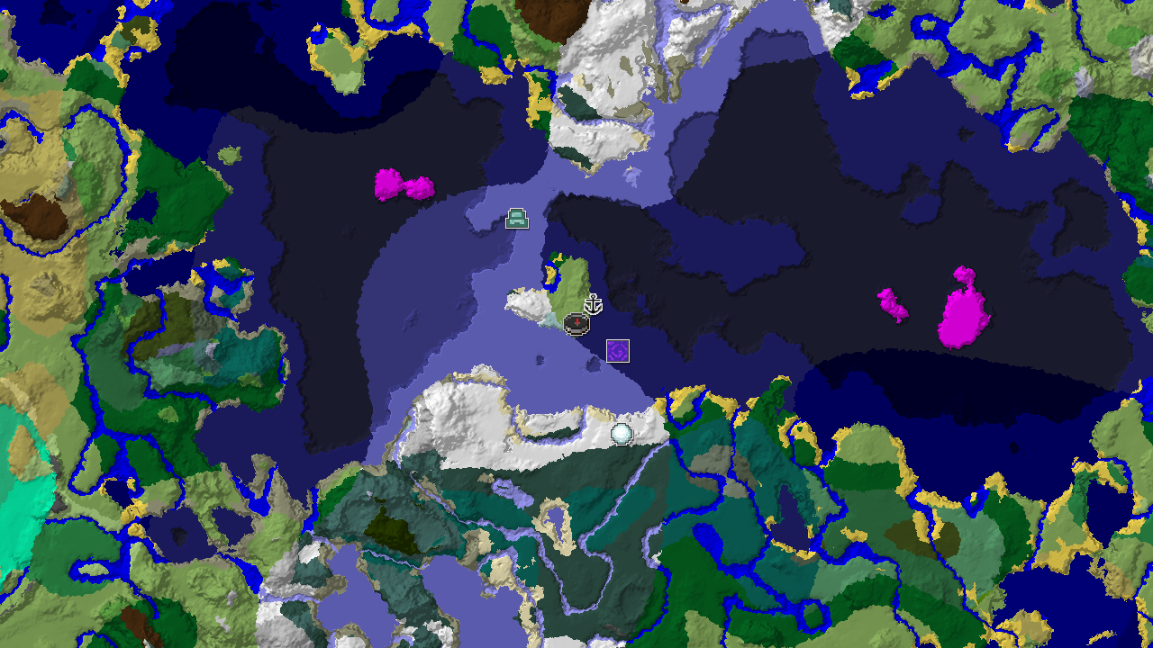 Ice Spikes and Ocean Monuments Near a Plains Spawn