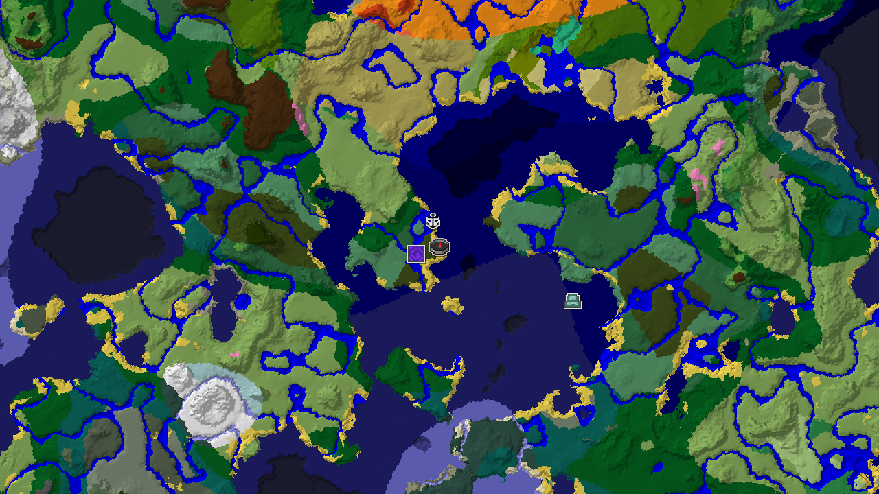Ocean Monument Near Spawn in a Diverse Coastal World