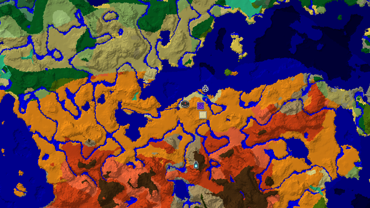 Desert Spawn with Nearby Ancient City and Badlands