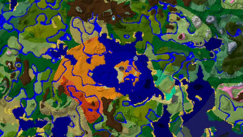 Desert Spawn with Distant Ancient City and Jungles