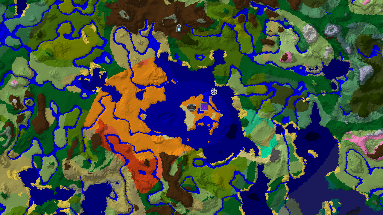 Desert Spawn with Distant Ancient City and Jungles