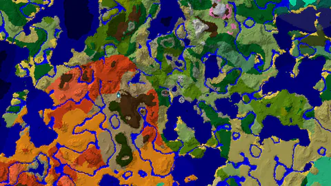 Ancient City Near Spawn in a Varied Landscape