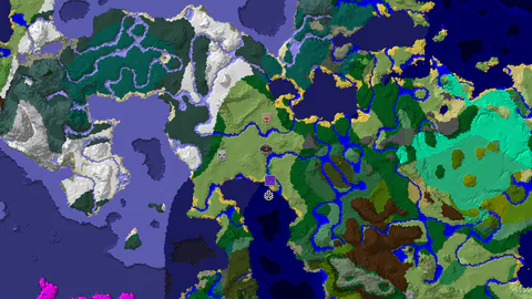 Waterside Village, Snowy Taiga, and Pillager Outpost