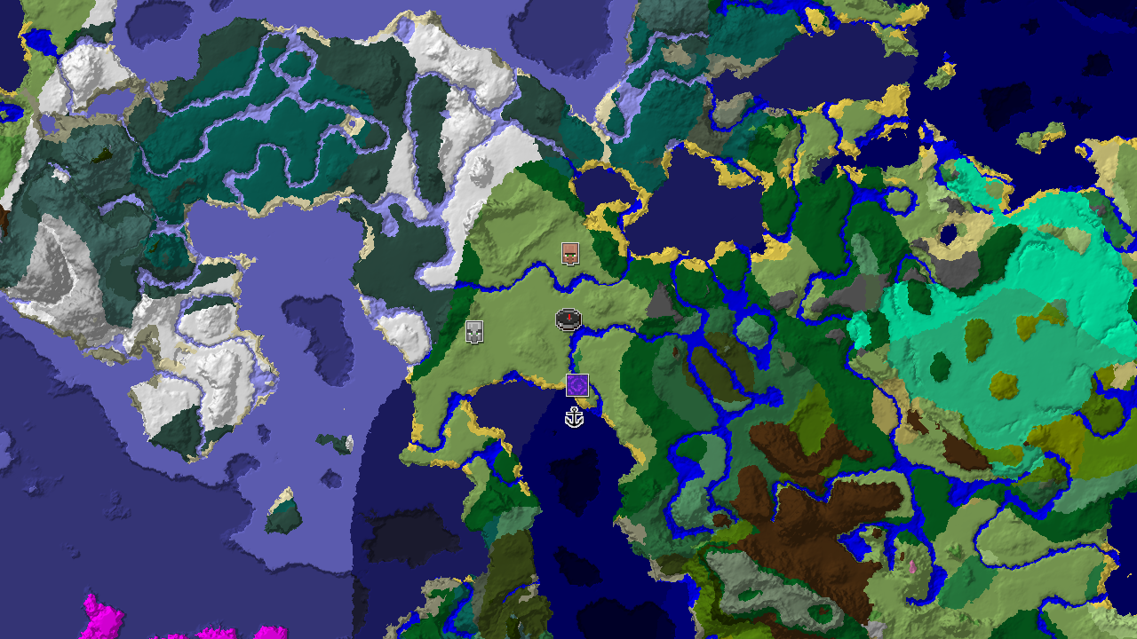Waterside Village, Snowy Taiga, and Pillager Outpost