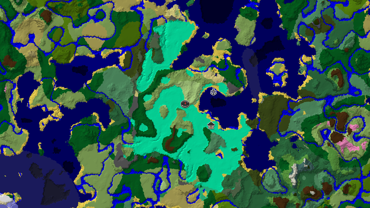 Swamp Spawn with Nearby Flower Forest and Shipwreck