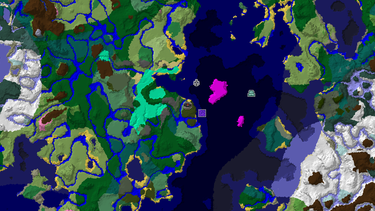 Dark Forest Spawn Near Windswept Peaks and Shipwreck