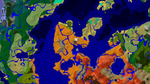 Desert Spawn with Waterside Village and Badlands