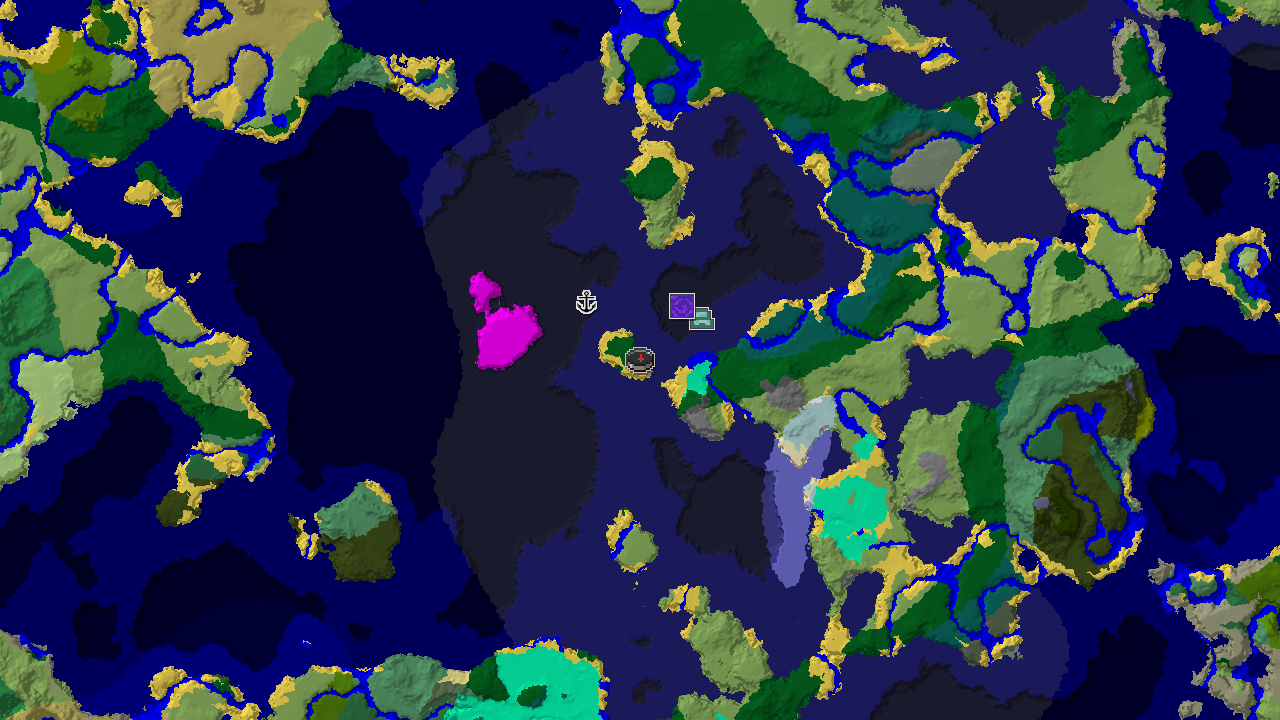Ocean Monument and Mushroom Fields near Forest Spawn