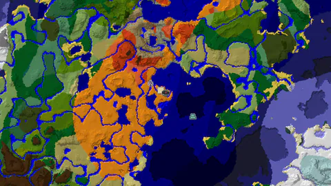 Desert Spawn with Nearby Pyramid and Ocean Monument