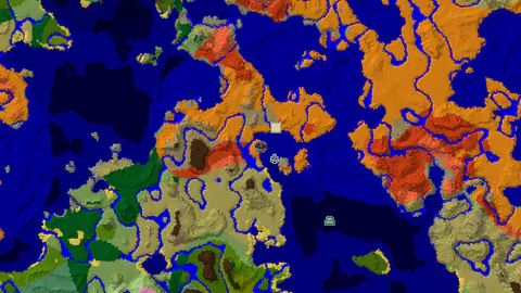 Desert and Warm Ocean with Rare Eroded Badlands