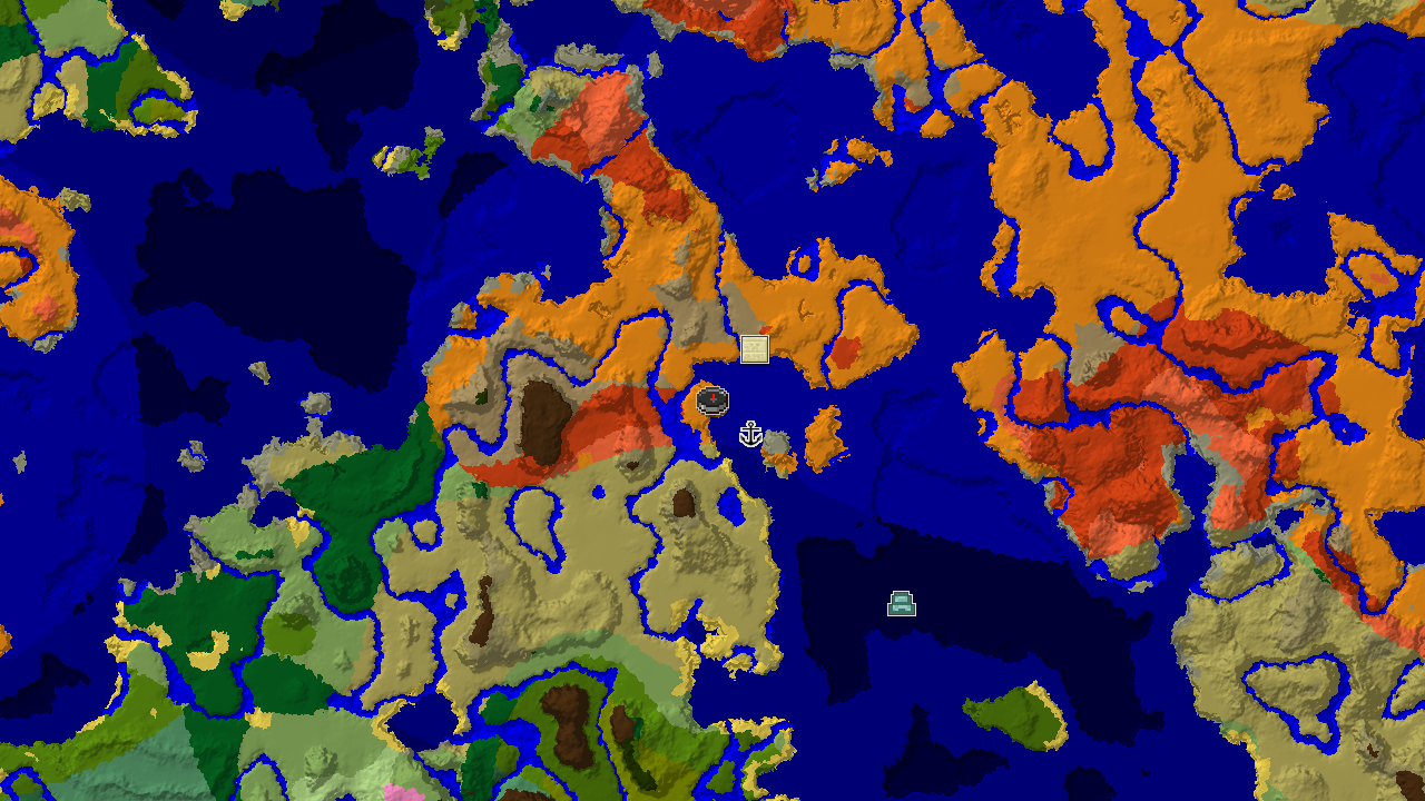 Desert and Warm Ocean with Rare Eroded Badlands