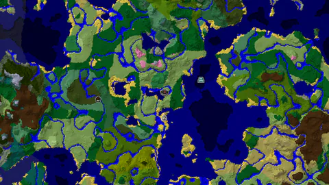 Plains Village Cluster with Nearby Flower Forest
