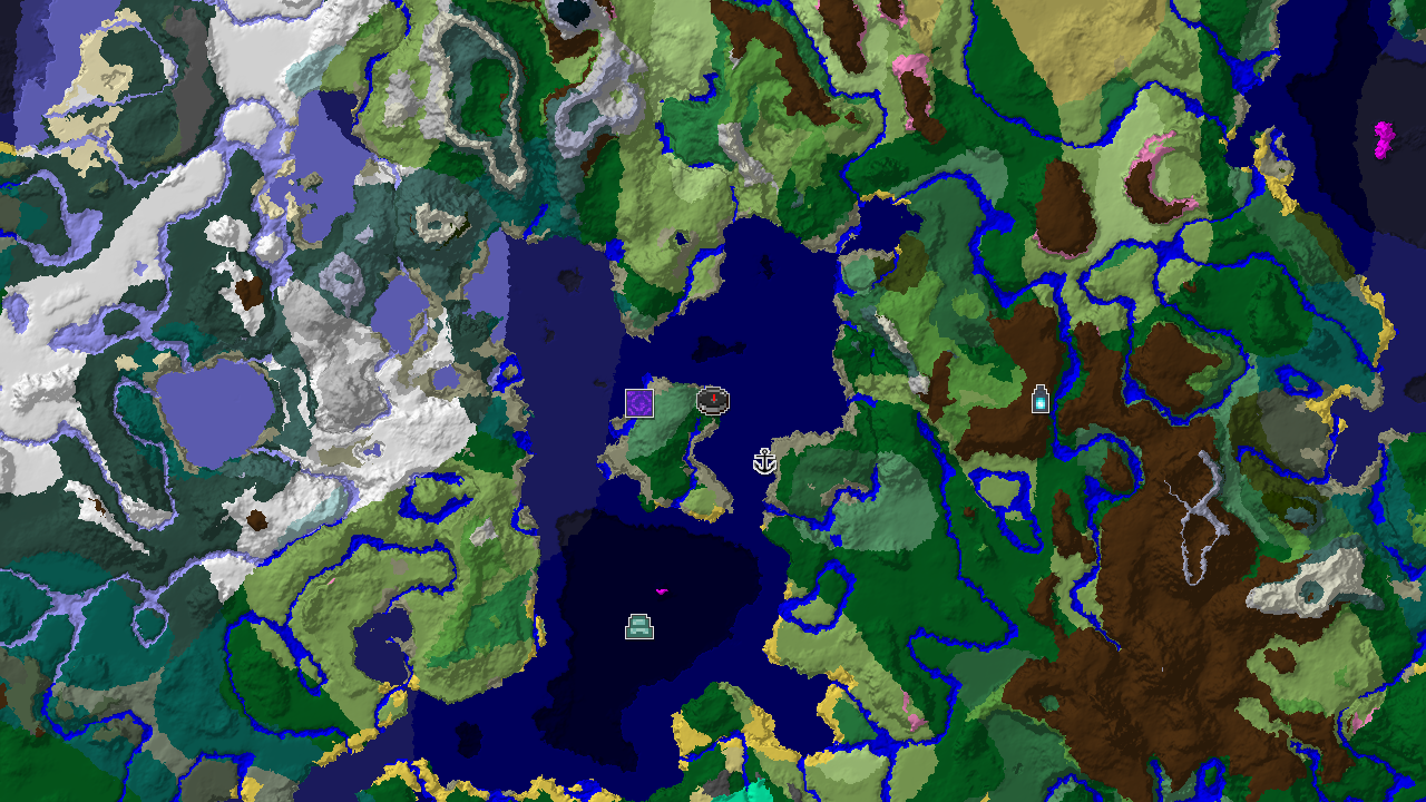 A 2D biome map centered on spawn, showing a Forest biome with nearby Ocean, Stony Shore, and Old Growth Birch Forest, along with markers for an Ancient City and other structures.