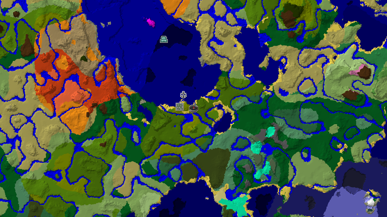 A 2D biome map centered on the spawn point, marked in a Bamboo Jungle, showing nearby Jungle, Lukewarm Ocean, and Forest biomes.
