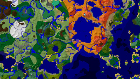 Ancient City Near Spawn in a Warm Ocean and Desert Mix