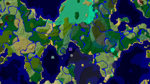 Forest Spawn with Varied Biomes and Coastal Structures