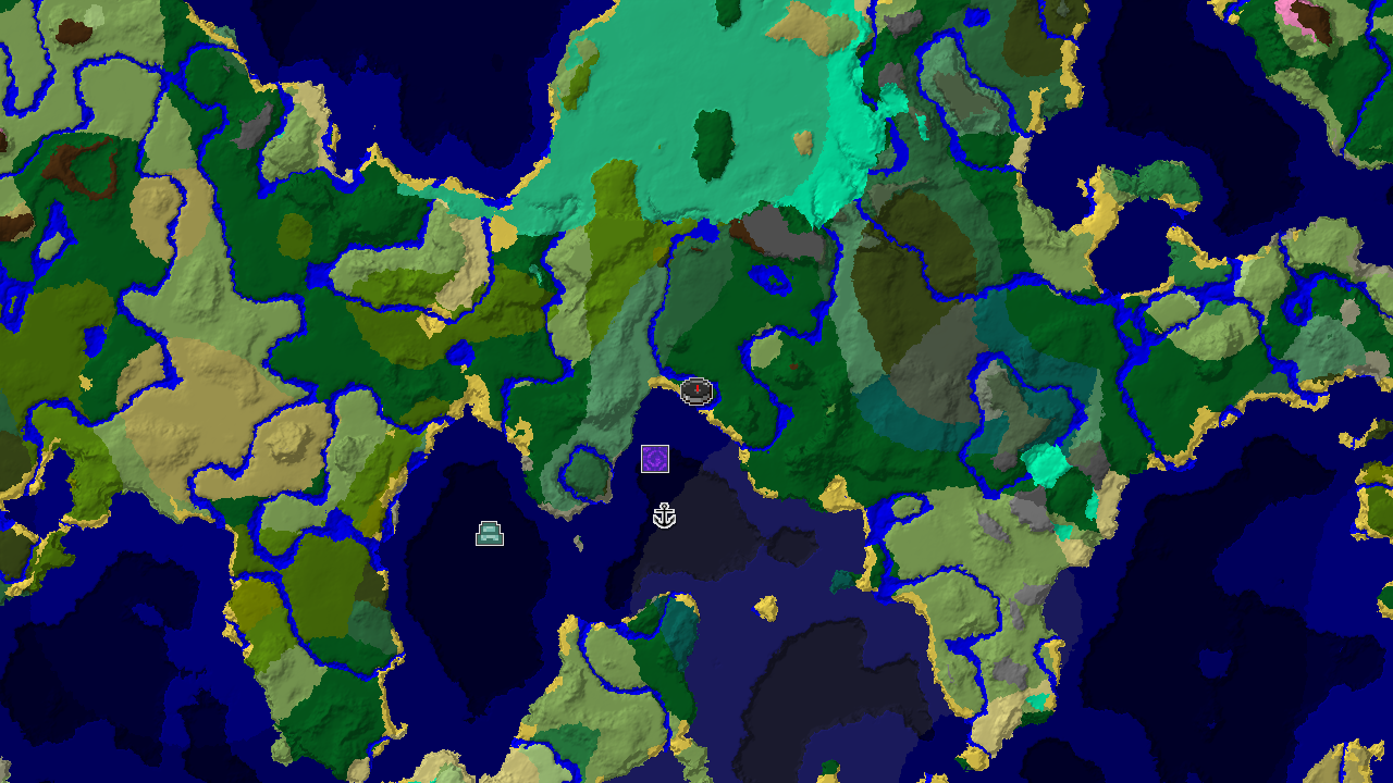 Forest Spawn with Varied Biomes and Coastal Structures