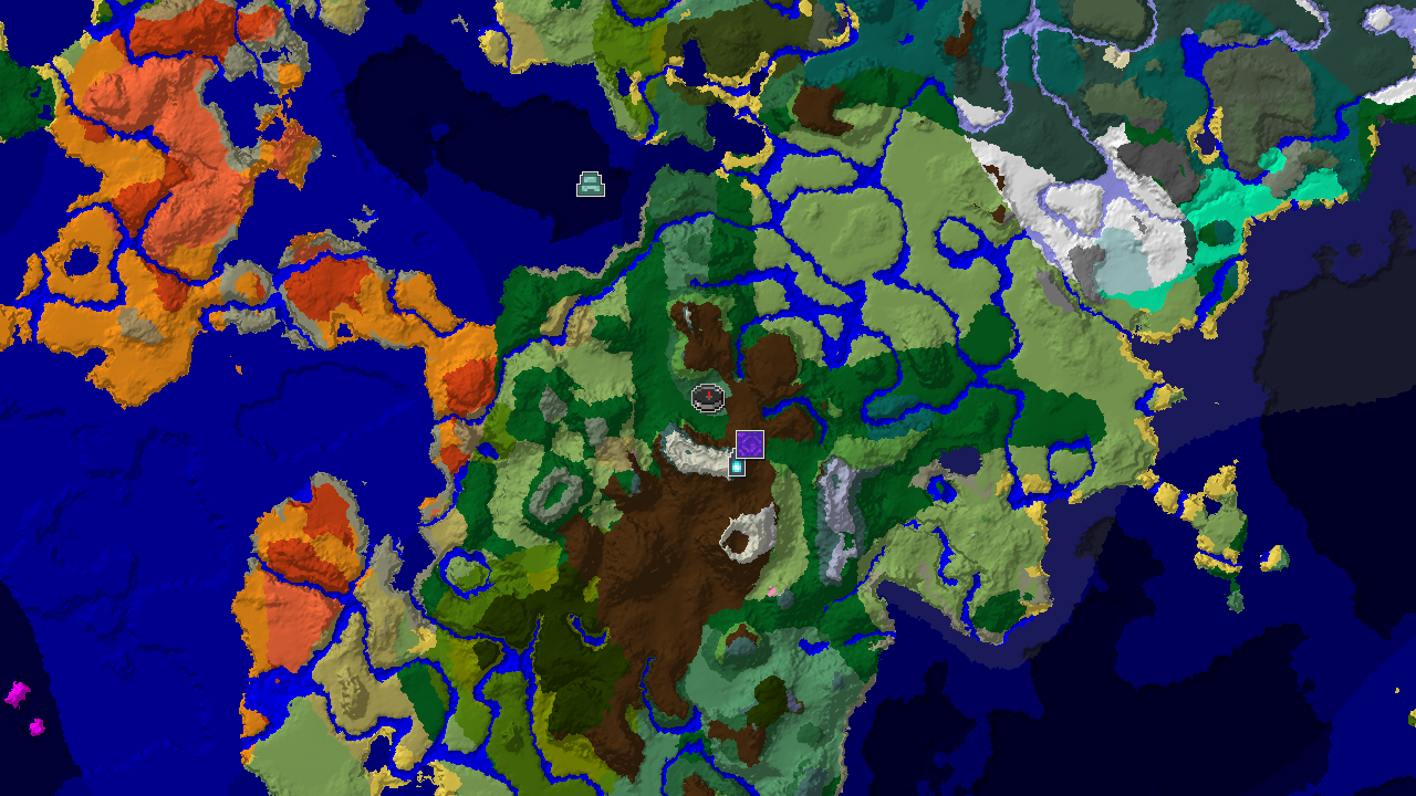 A 2D biome map centered on the Old Growth Birch Forest spawn, showing nearby Forest, Plains, River, and mountainous biomes, with markers for a Ruined Portal and Ancient City.