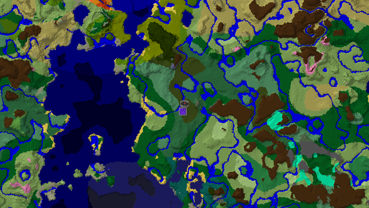 Spawn in Dark Forest with Nearby Dramatic Terrain