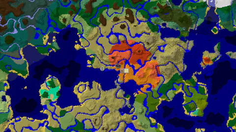 Desert Spawn with Eroded Badlands and Village Nearby
