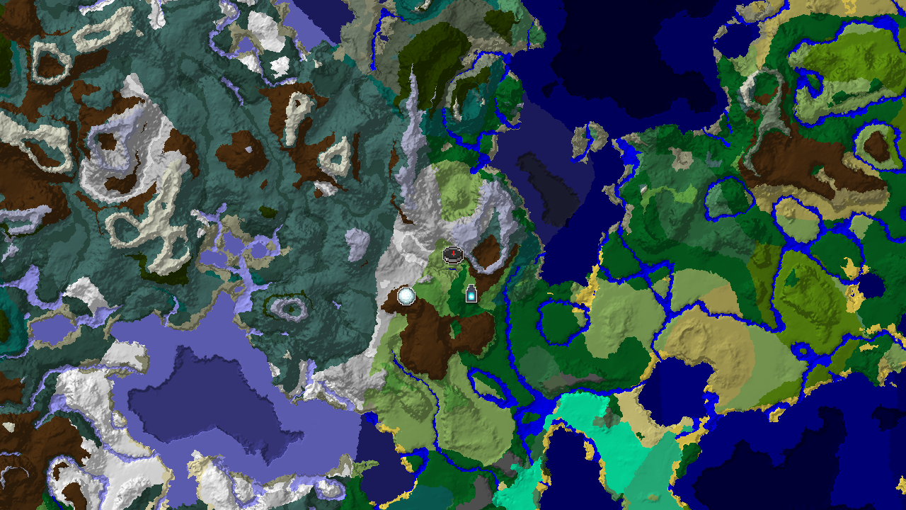Ancient City at Spawn in a Mountainous Winter Wonderland