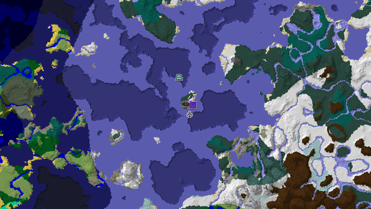 Frozen Ocean Start with Monument and Shipwreck Nearby