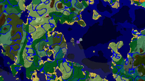 Dark Forest Spawn with an Ocean Monument Nearby