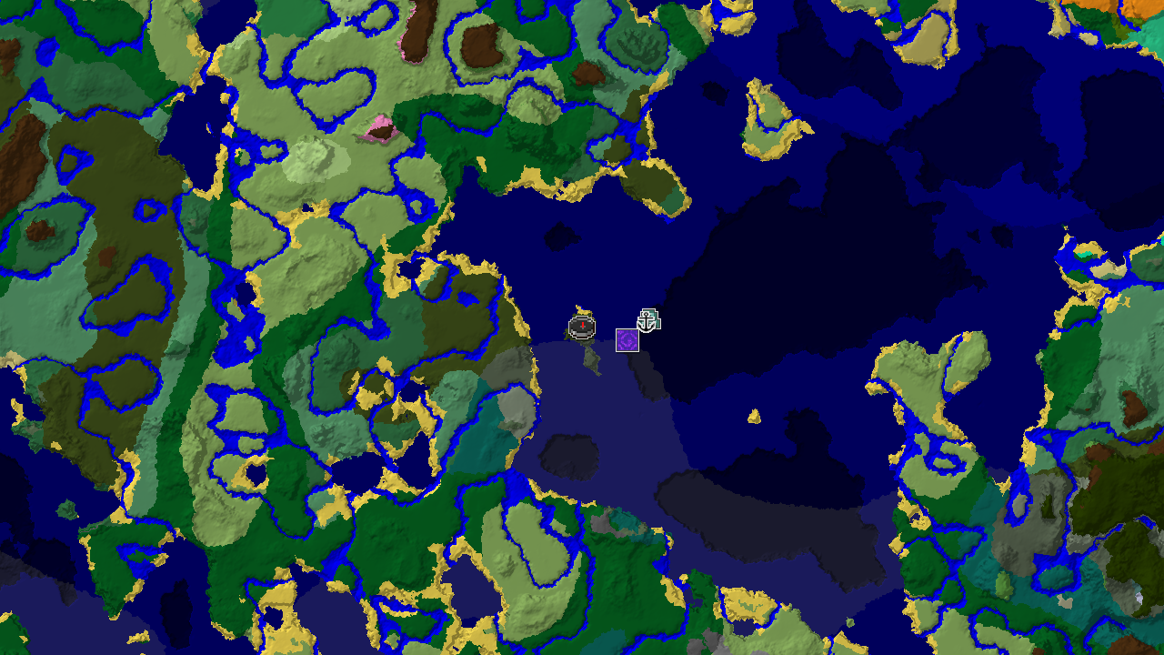 Dark Forest Spawn with an Ocean Monument Nearby