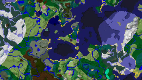 Ocean Monument Near Spawn with Taiga and Flower Forest