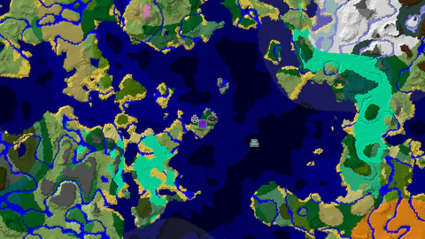 Ocean Monument Near Spawn in a Mixed Biome World