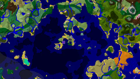 Ocean Monument Near Spawn in a Mixed Ocean World