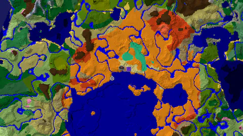 Desert Spawn with Nearby Mangrove Swamp and Village