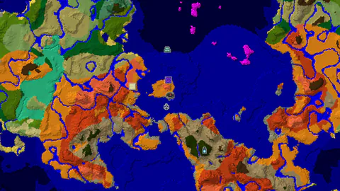 Eroded Badlands and Warm Ocean Horizon at Spawn