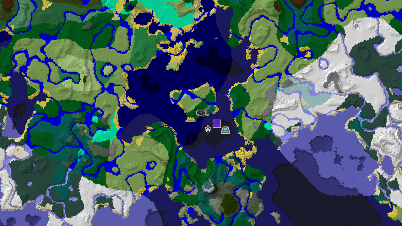 Ocean Monument Near Spawn in a Varied Landscape