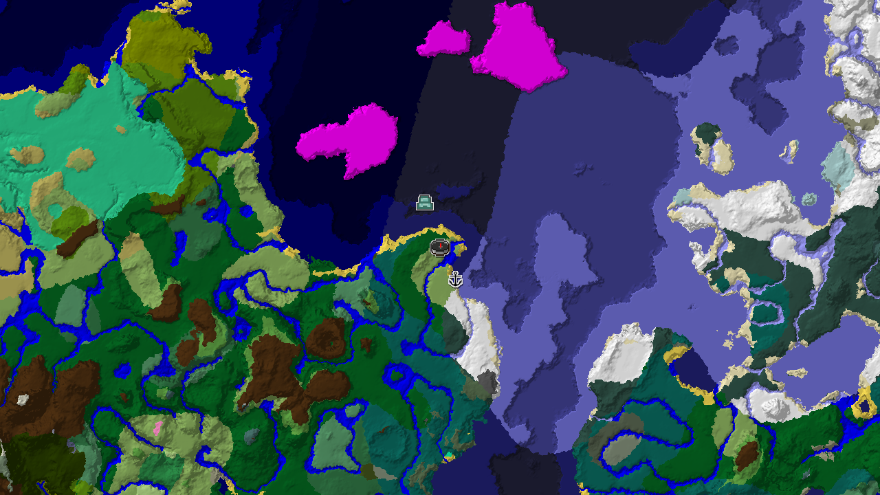 Ocean Monument and Mushroom Fields Near Plains Spawn