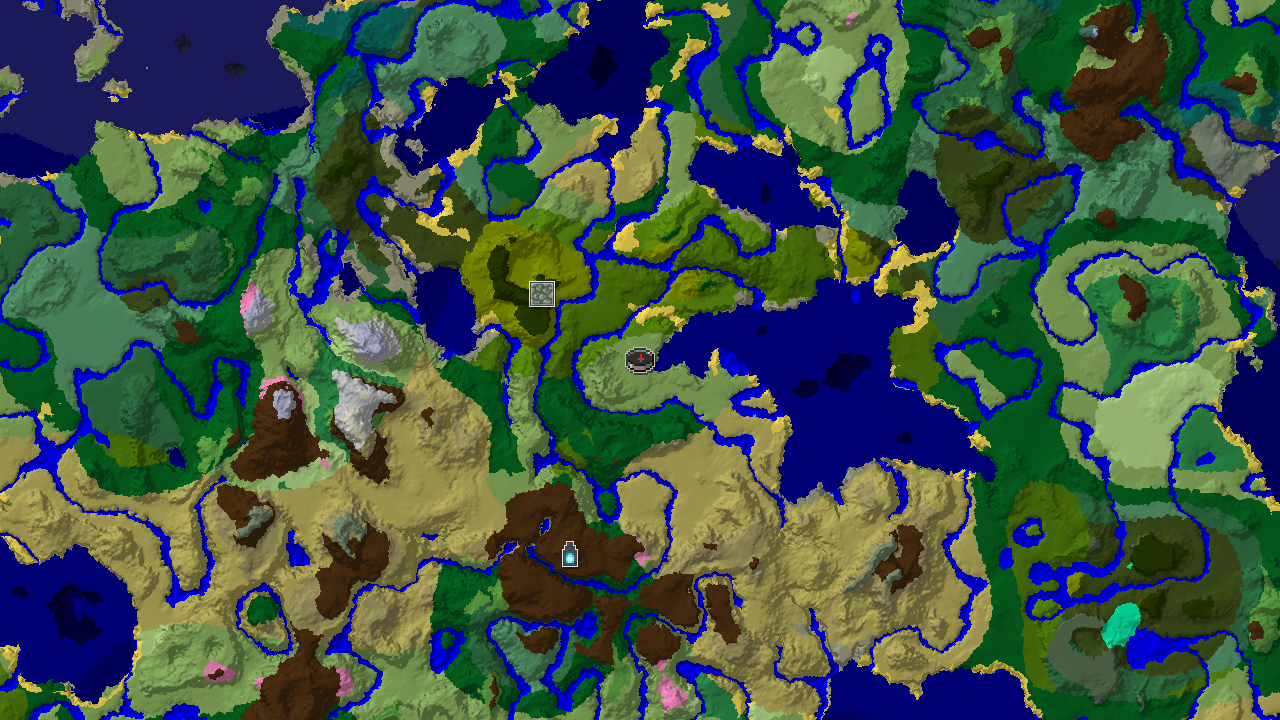 A 2D biome map centered on spawn, showing plains, savanna, and various jungle biomes, with markers for a Jungle Temple and an Ancient City.