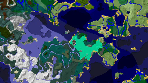 Swamp Spawn With Nearby Ocean Monument and Witch Hut